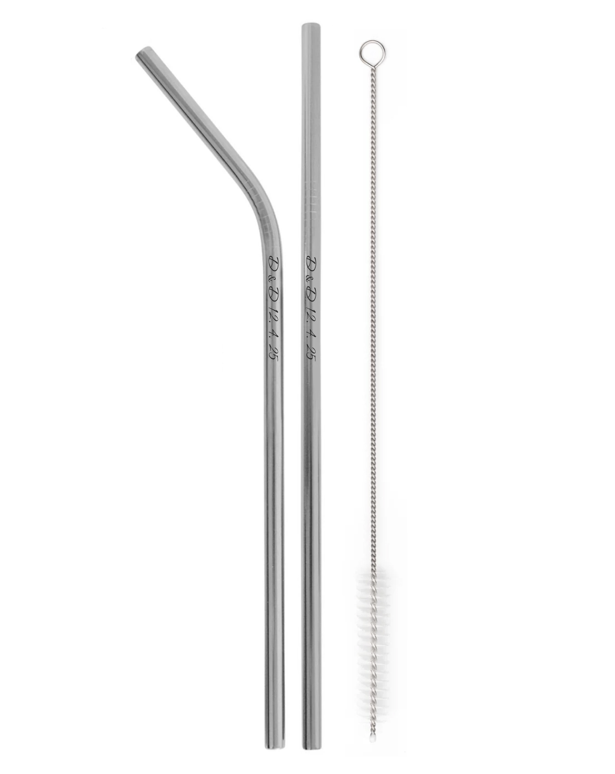 Gravírovaná svatební brčka z nerezové oceli